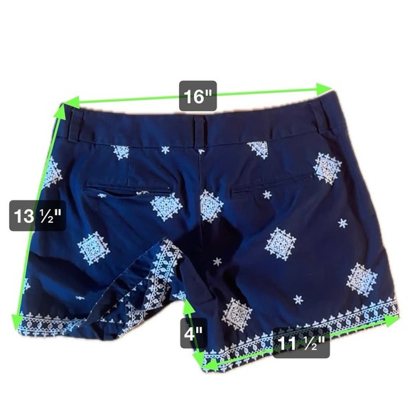 LOFT Outlet Women's Navy Blue Embroidered Chino Shorts Size 6‎ - Picture 4 of 4